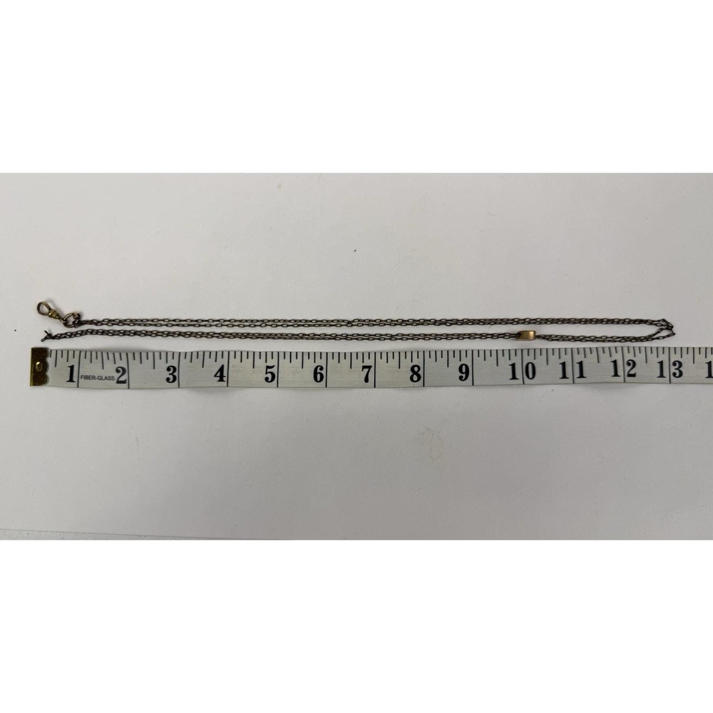 Antique Victorian Gold Filled Slide Watch Chain Necklace Chatelaine , Garnet - Picture 11 of 13